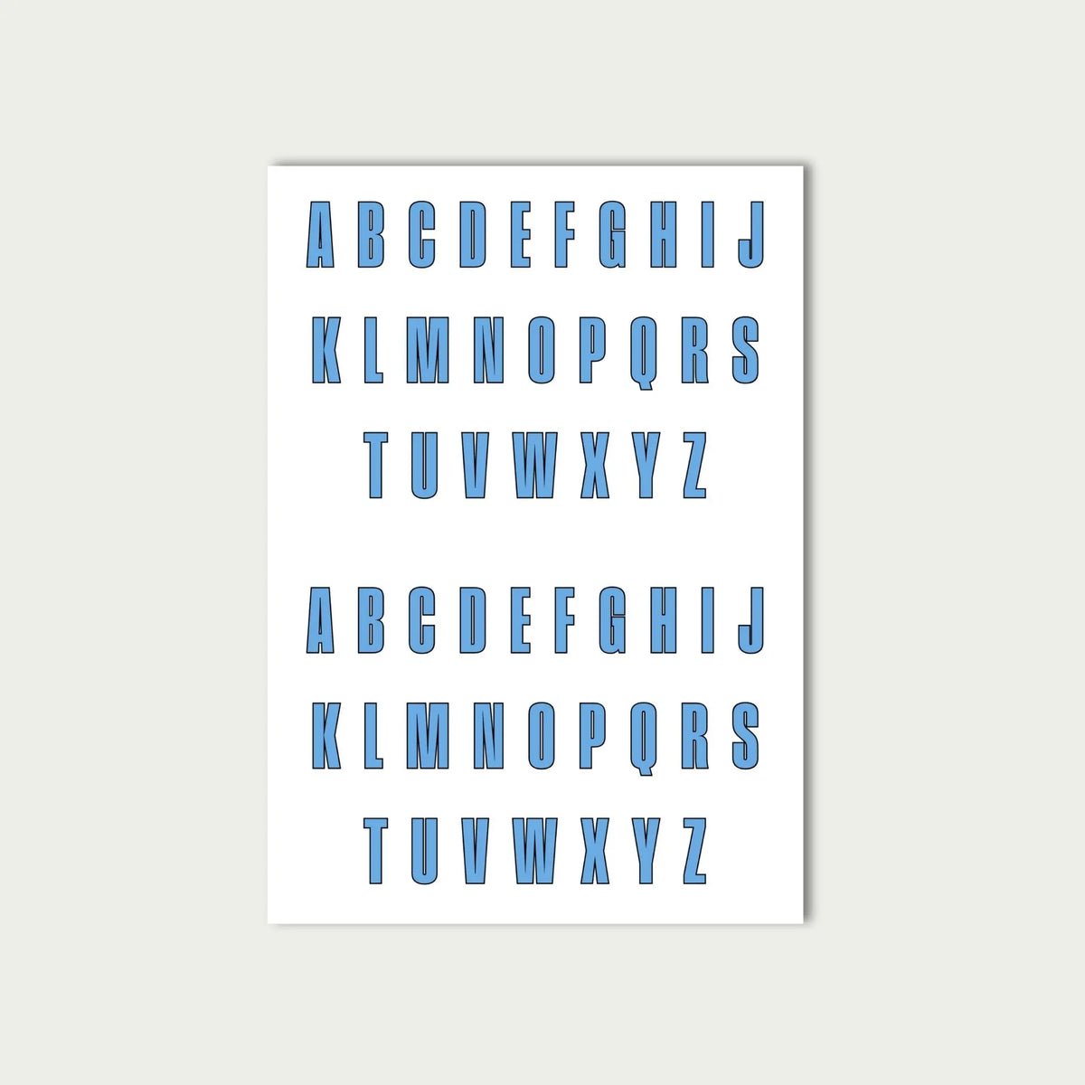 Baby Blue Letter Stickers Sheet by alpha®