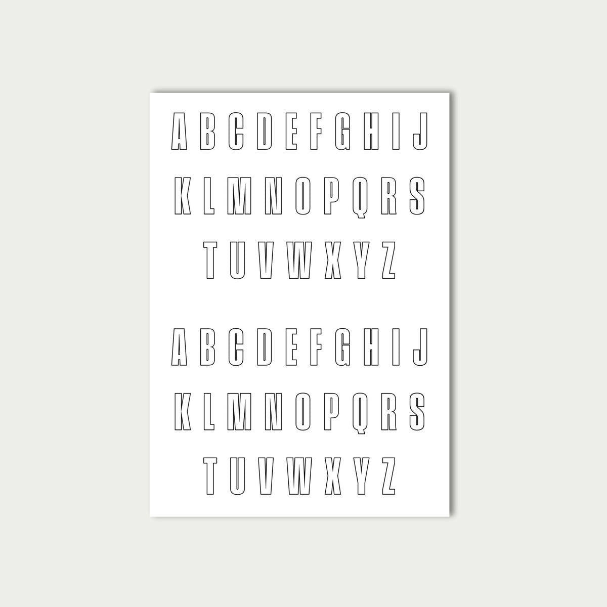 White Letter Stickers Sheet