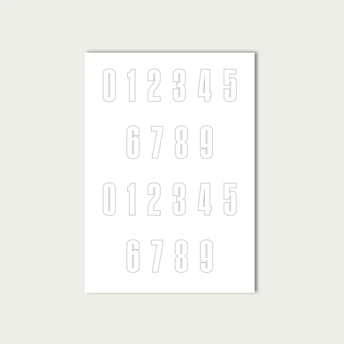 White Number Stickers Sheet by alpha®